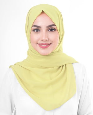 Lemon Grass Georgette Hijab-HIJABS-InEssence-Regular 27"x70"-MeHijabi.com