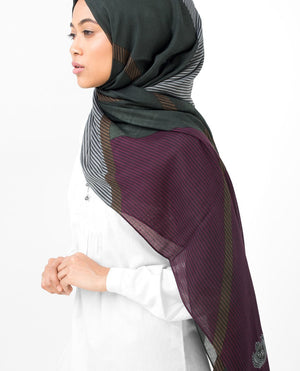 Lines Of Blocks Black, Grey & Purple Hijab-HIJABS-Urban Studio-Maxi 40"x70"-MeHijabi.com