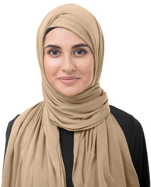 Macaroon Beige Viscose Hijab-HIJABS-InEssence-Regular 27"x70"-MeHijabi.com