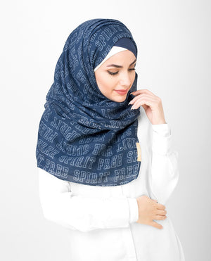 Navy Blue Free Spirit Hijab-HIJABS-Simplicity-Regular 27"x70"-MeHijabi.com