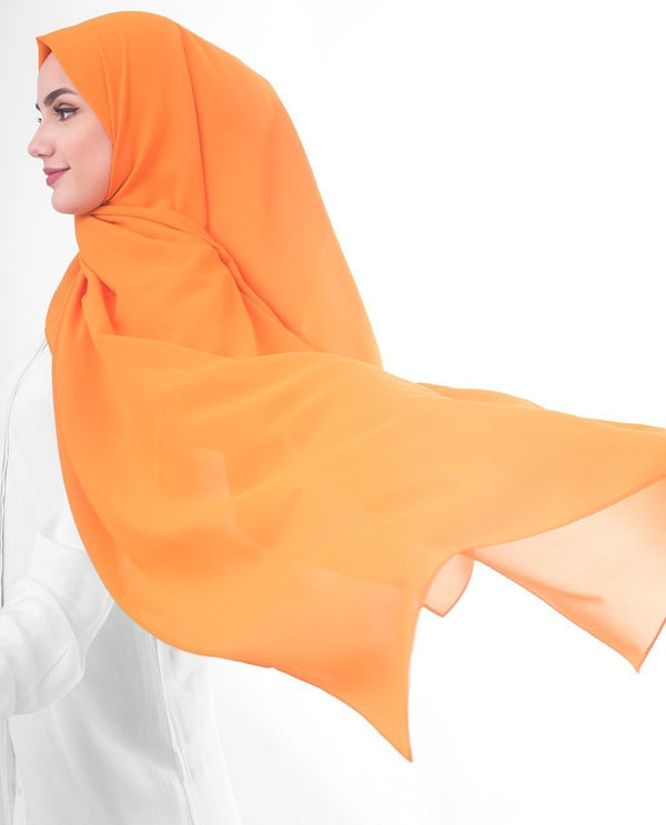 Orange Pepper Georgette Hijab-HIJABS-InEssence-Regular 27"x70"-MeHijabi.com