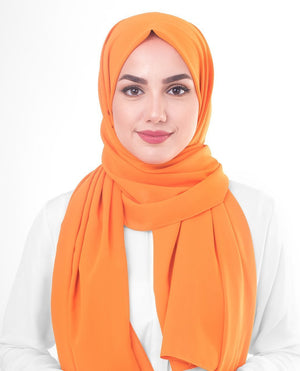 Orange Pepper Georgette Hijab-HIJABS-InEssence-Regular 27"x70"-MeHijabi.com