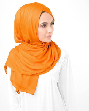 Orange Pepper Viscose Woven Hijab-HIJABS-InEssence-Maxi 40"x70"-MeHijabi.com