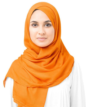 Orange Pepper Viscose Woven Hijab-HIJABS-InEssence-Regular 27"x70"-MeHijabi.com