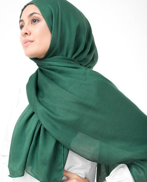 Pineneedle Green Viscose Woven Hijab-HIJABS-InEssence-Regular 27"x70"-MeHijabi.com