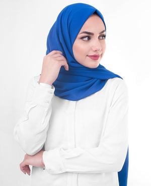 Princess Blue Georgette Hijab-HIJABS-InEssence-Regular 27"x70"-MeHijabi.com