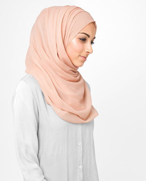 Scallop Shell Chiffon Hijab-HIJABS-InEssence-Regular 27"x70"-MeHijabi.com