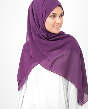 Sparkling Grape Purple Georgette Hijab-HIJABS-InEssence-Regular 27"x70"-MeHijabi.com