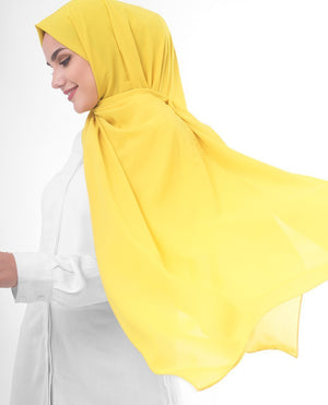 Sulphur Yellow Georgette Hijab-HIJABS-InEssence-Regular 27"x70"-MeHijabi.com
