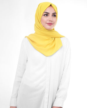 Sulphur Yellow Georgette Hijab-HIJABS-InEssence-Regular 27"x70"-MeHijabi.com