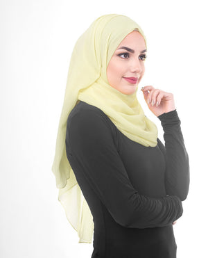 Tender Yellow Chiffon Hijab-HIJABS-InEssence-Regular 27"x70"-MeHijabi.com
