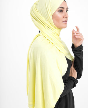 Tender Yellow Jersey Hijab-HIJABS-InEssence-Maxi 40"x70"-MeHijabi.com