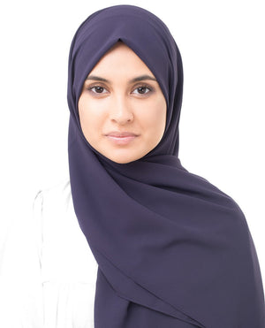 Velvet Purple Georgette Hijab-HIJABS-InEssence-Regular 27"x70"-MeHijabi.com