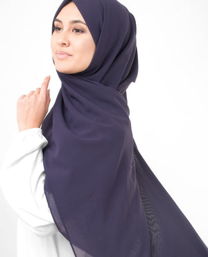 Velvet Purple Georgette Hijab-HIJABS-InEssence-Regular 27"x70"-MeHijabi.com