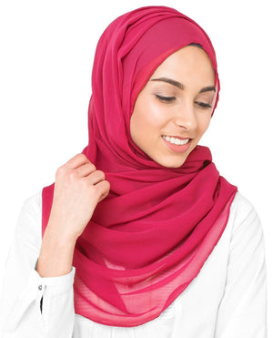 Virtual Pink Chiffon Hijab-HIJABS-InEssence-Maxi 40"x70"-MeHijabi.com