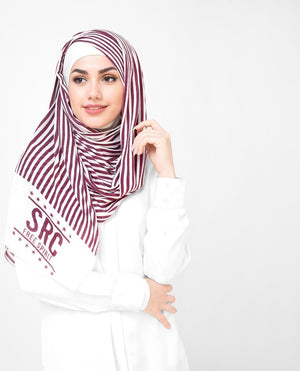 Red & White Stripes Hijab-HIJABS-Route 01-Regular 27"x70"-MeHijabi.com